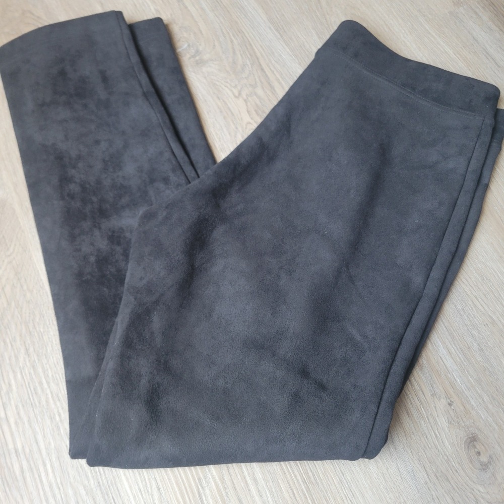 Andrew Marc‎ Leggings Womens Large Black Faux Suede Seamed Slim Fit AP8KD211 SEO